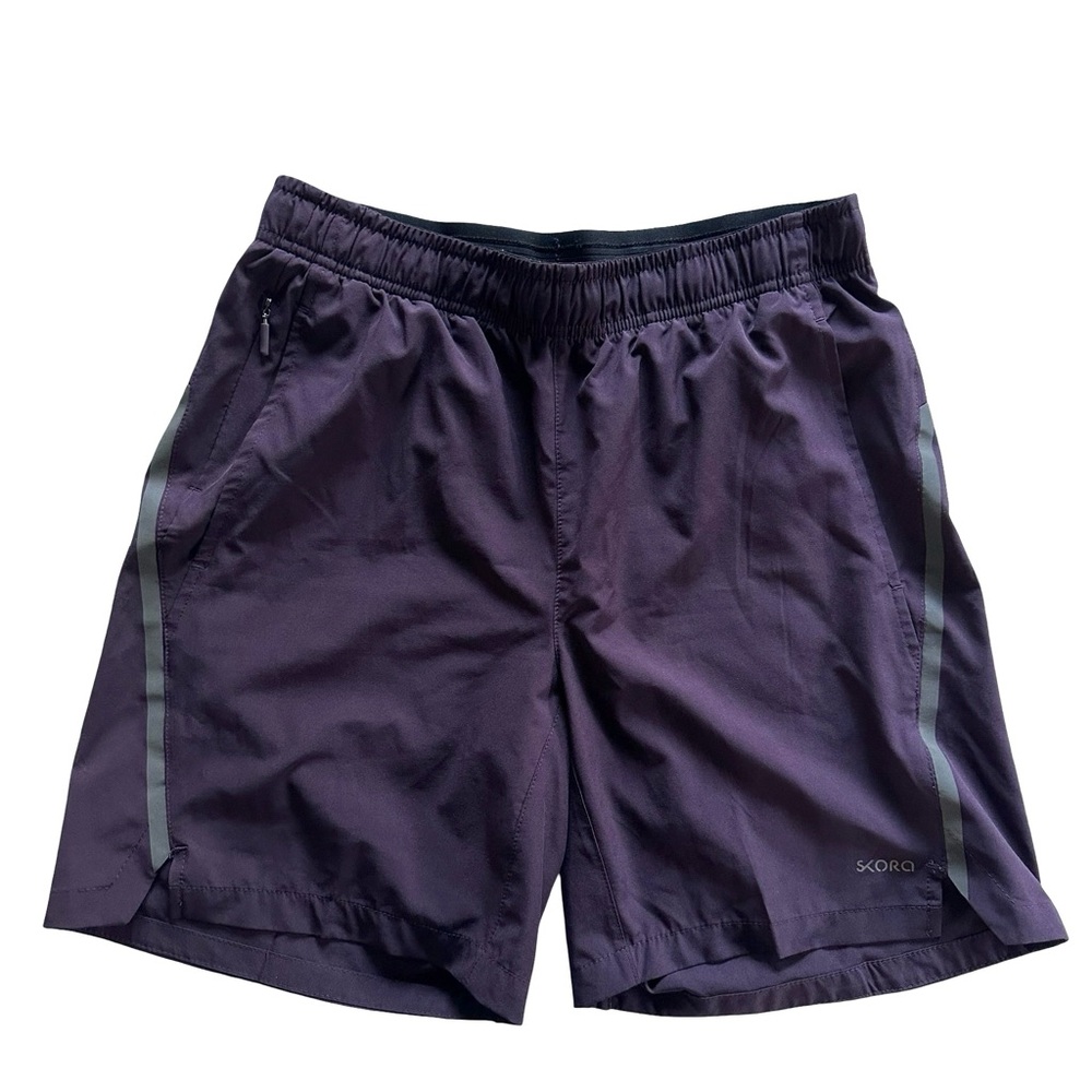 Skora Men’s Woven Stretch Deep Mulberry Plum Purple Athletic Shorts Size Small